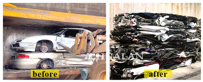 Car Shell press machine before and after