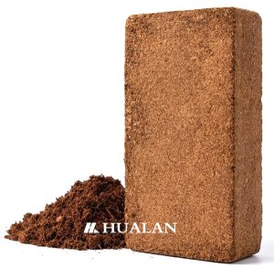Coconut peat brick after baling machine